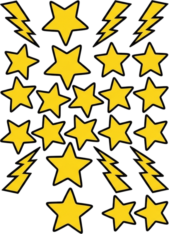 Bike sticker with yellow star lightning graphics - TenStickers