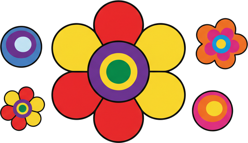 Bike sticker colorful flower decal - TenStickers