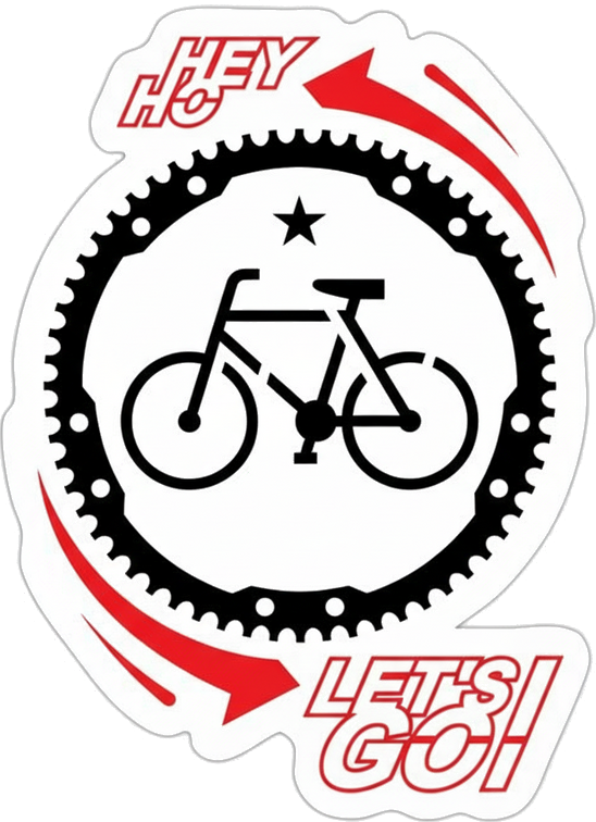 Sticker vélo autocollant motif allons-y - TenStickers