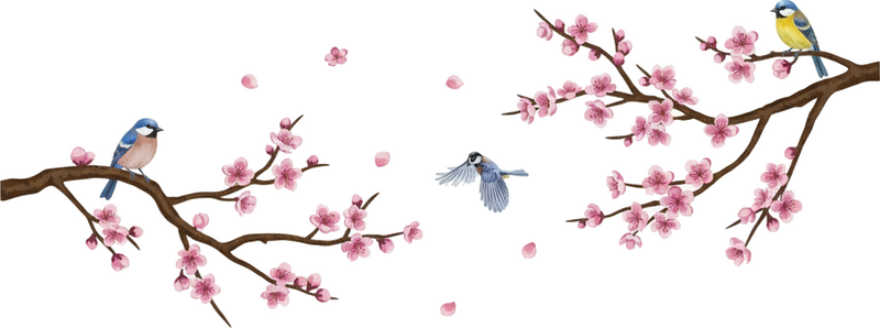 Wall sticker peach blossom branch - TenStickers