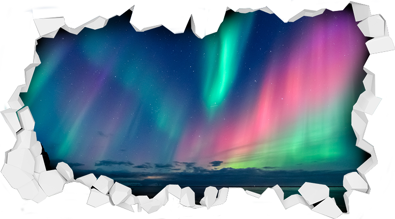 Aurora northern lights veggmaleri klistremerke - Tenstickers