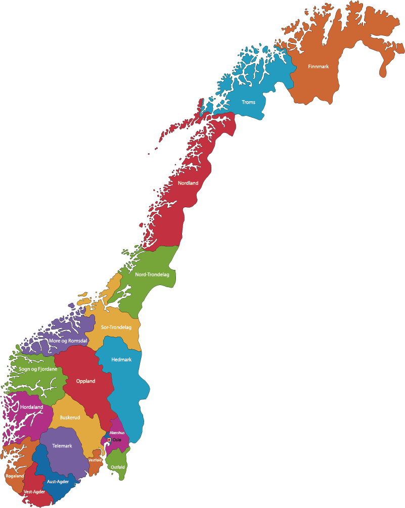 Fargerik norge kartong klistremerke hjemmekork klistremerke - Tenstickers