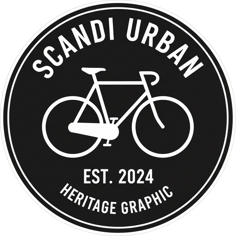 Klistermærke til cykel med skandinavisk byarv grafik - TenStickers