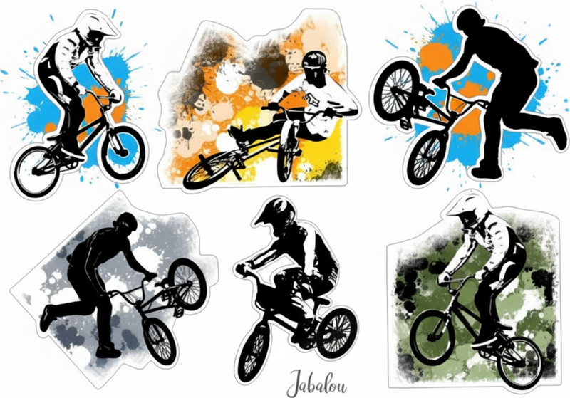 Sticker vélo graphismes d'action freestyle extrême - TenStickers
