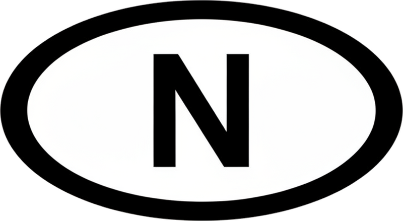 Klistremerke til bil enkel svart norge n - Tenstickers