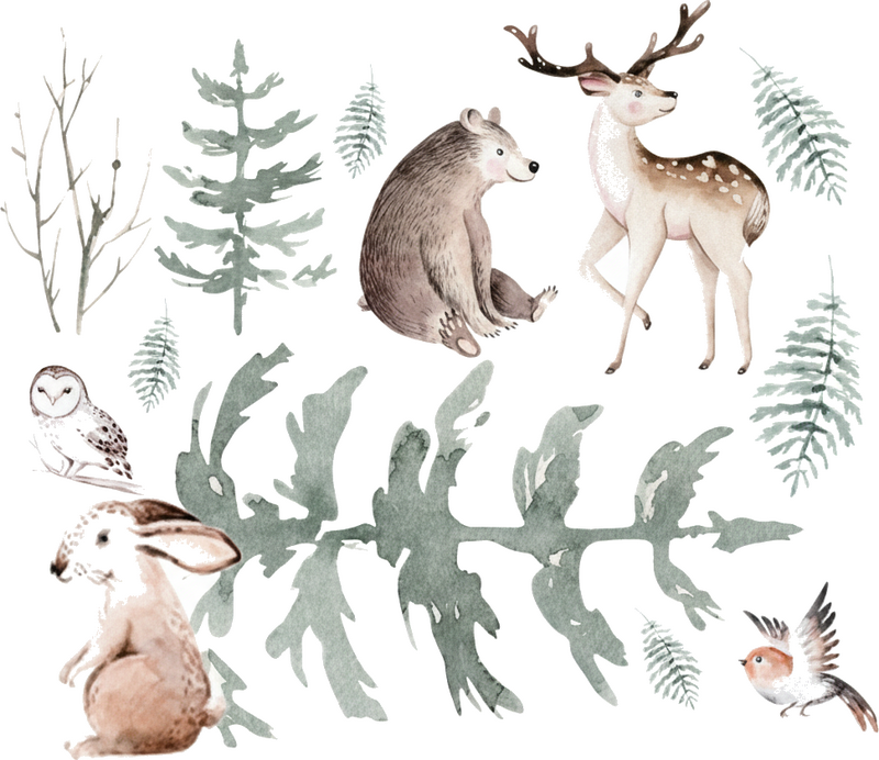 Wall sticker enchanted woodland friends - TenStickers