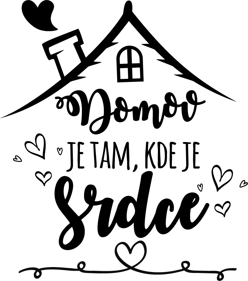 Domov je místo, kde je srdce textovou nálepkou - TenStickers