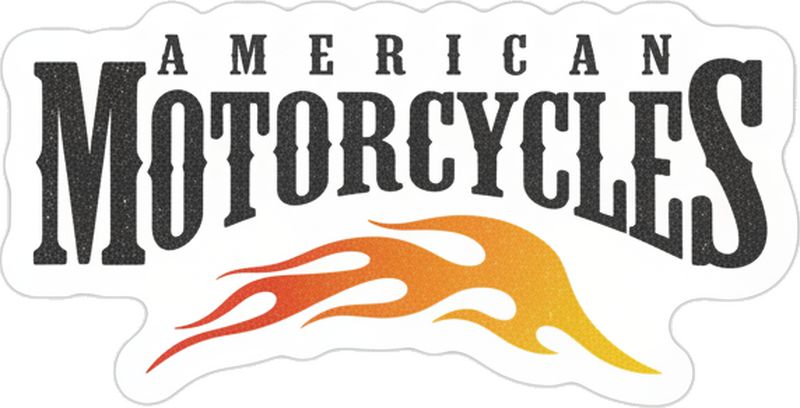 Motorrad aufkleber flammendes "american motorcycles" - TenStickers
