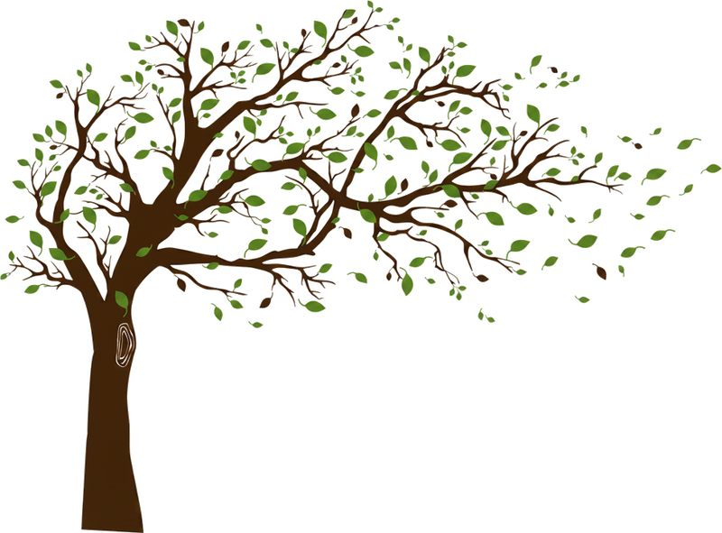 Wallsticker livets træ i vinden - TenStickers