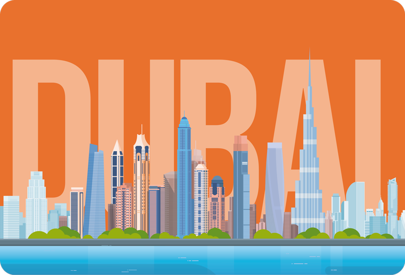 Dubai silhouette laptop sticker - TenStickers