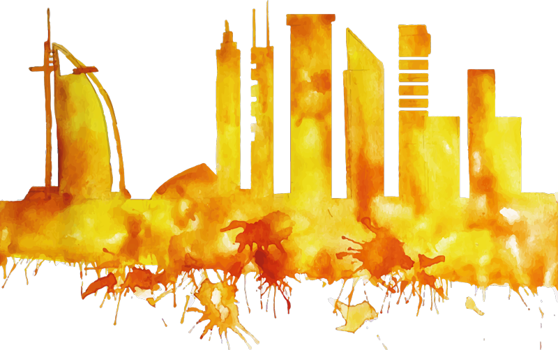 Dubai skyline silhouette sticker - TenStickers