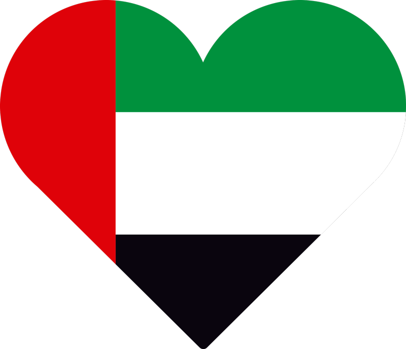 UAE heart flag laptop decal - TenStickers