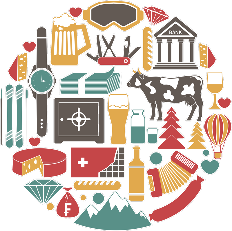 Wandtattoo Wohnzimmer Schweizer Logo Merkmale - TenStickers