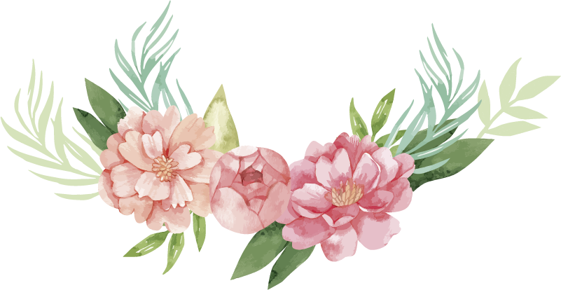 Vinilo decorativo de flores rosas color pastel - TenVinilo
