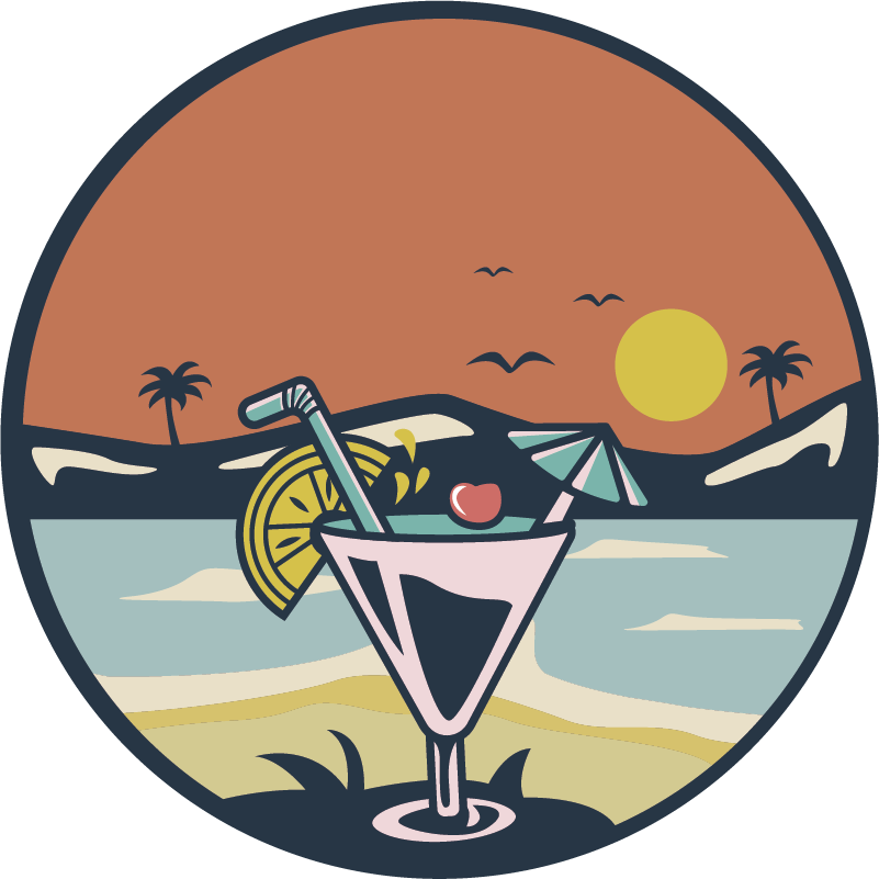 Naklejka na walizkę wakacje drink na plaży - TenStickers