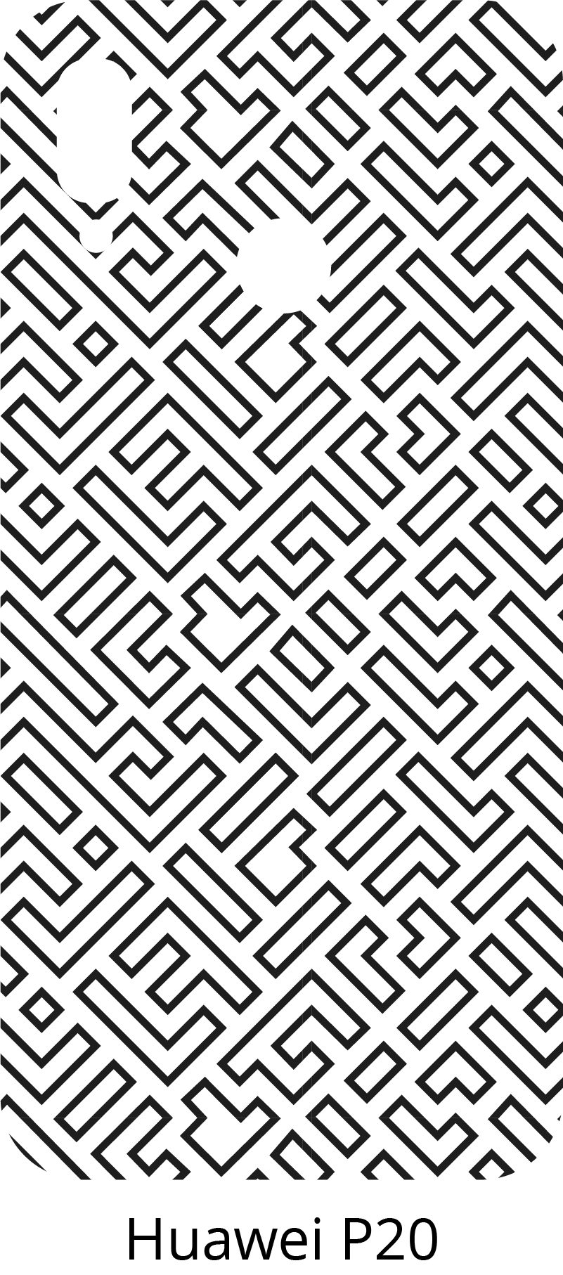 Schwarz weiß Labyrinth Huawei Aufkleber - TenStickers