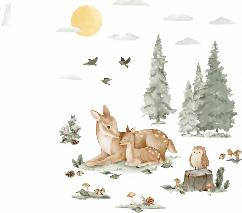 Vinilo infantil una vida tranquila en el bosque - TenVinilo