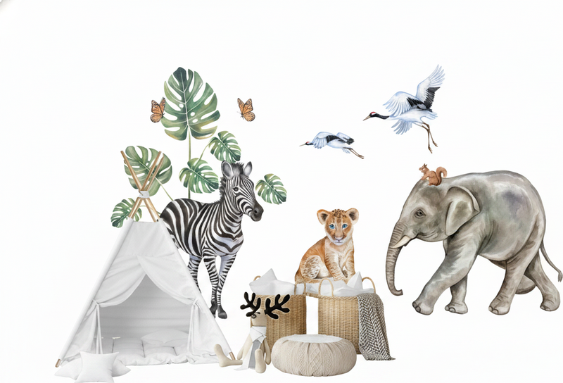 Naklejka na ścianę dla dzieci Życie na safari - TenStickers