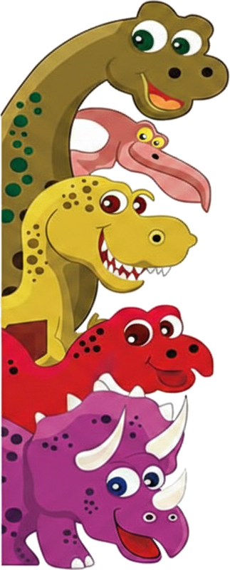Illustration sticker the friendly five dinosaurs - TenStickers