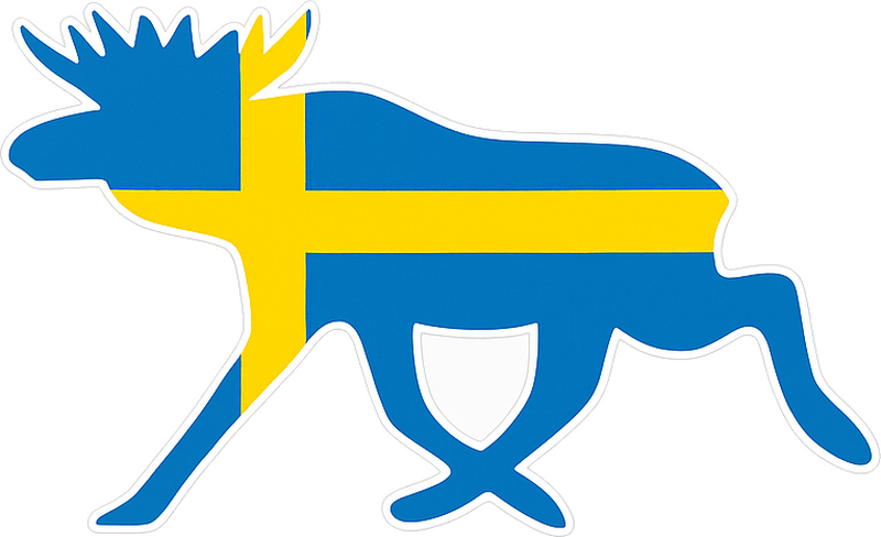 Dekal husvagn sveriges flagga - Tenstickers