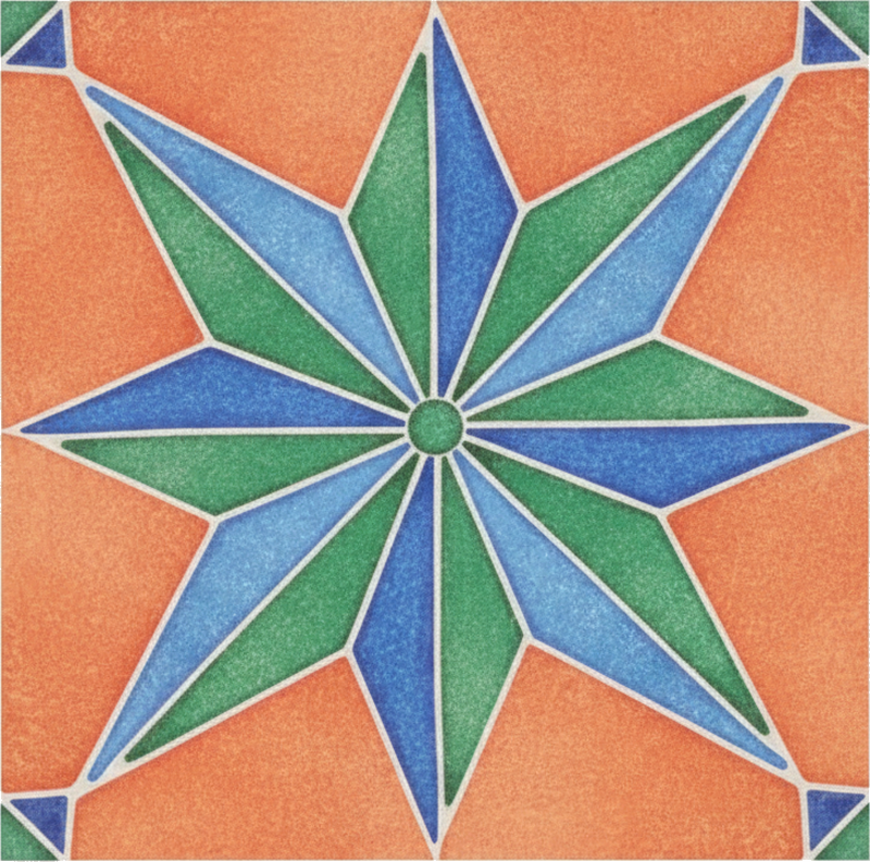 Adesivo per piastrelle design mosaico stella - TenStickers