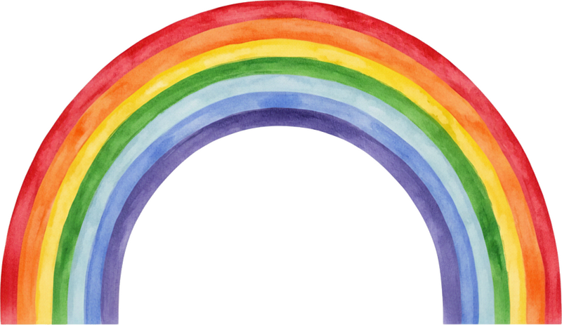 Autocolante para crianças padrão arco-Íris clássico - TenStickers