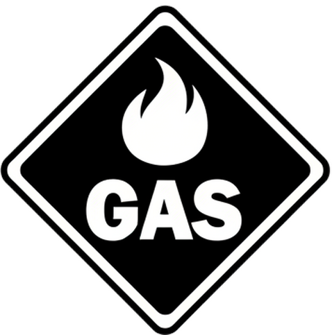 Gas stickers for caravans white gas sign - TenStickers