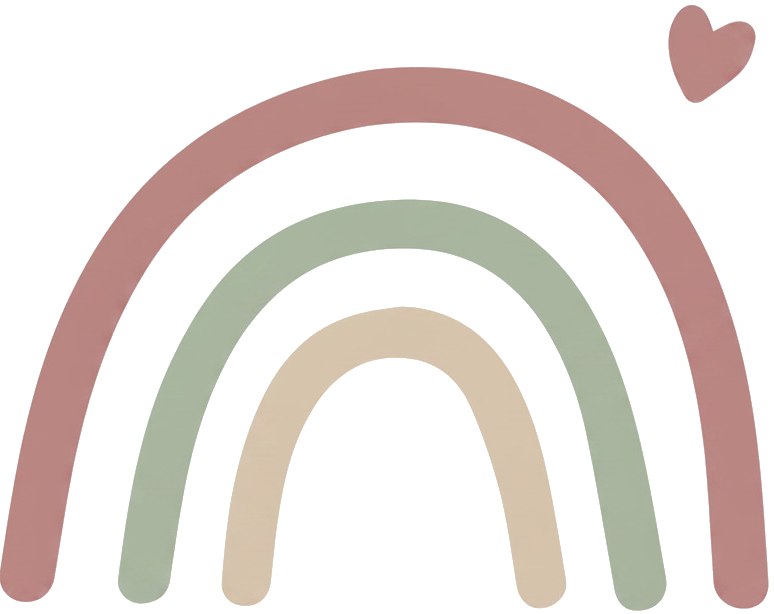 Nalepka za otroke minimalistična mavrica in srce - TenStickers