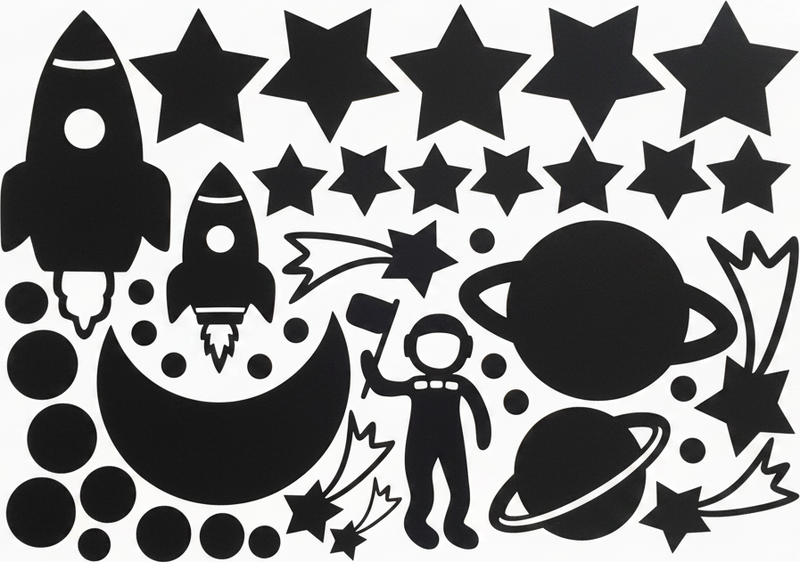 Vesoljska nalepka enobarvni vesoljski set - TenStickers