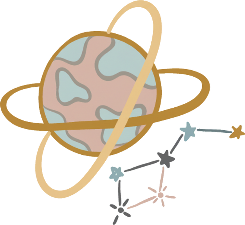 Vesoljska nalepka preprosta obročasta planeta - TenStickers