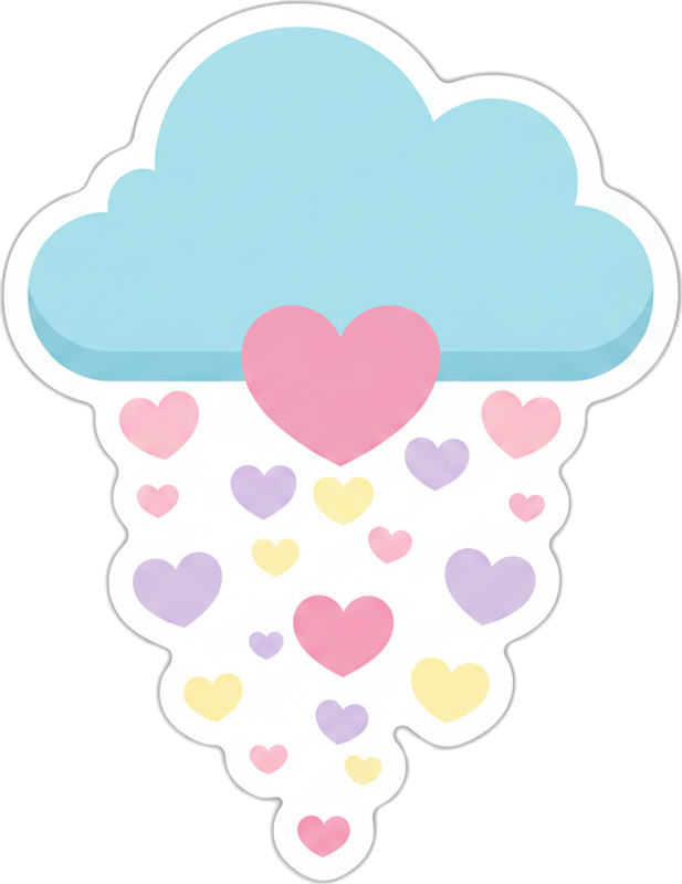 Nalepka živali dežna oblačka s srcem - TenStickers