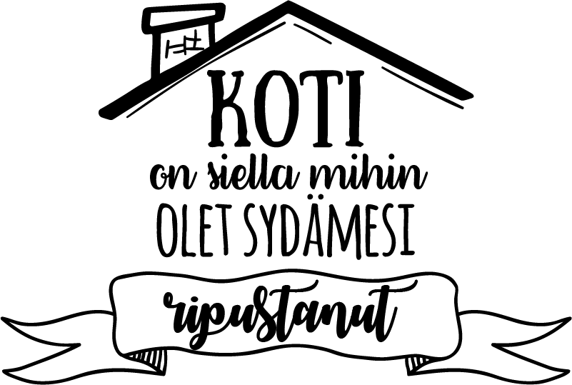 Koti = sydämen olohuoneen seinän sisustus - Tenstickers