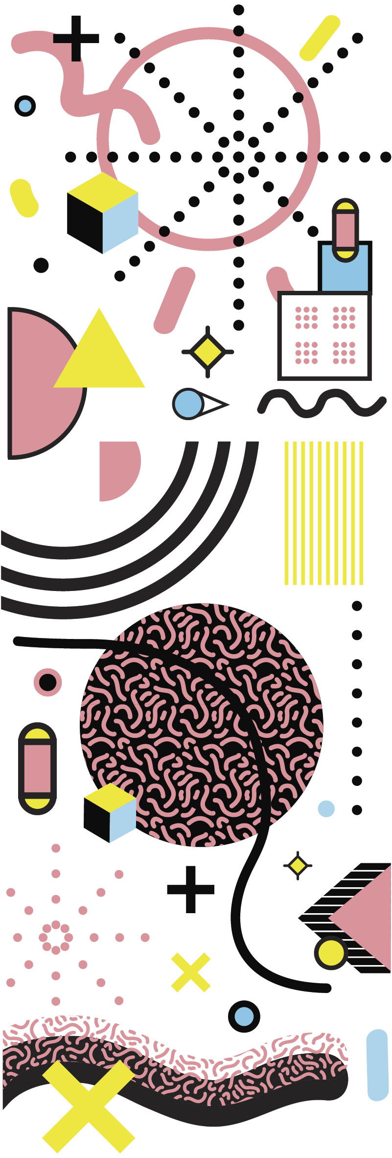 贴纸门贴 抽象形状图案 - TenStickers