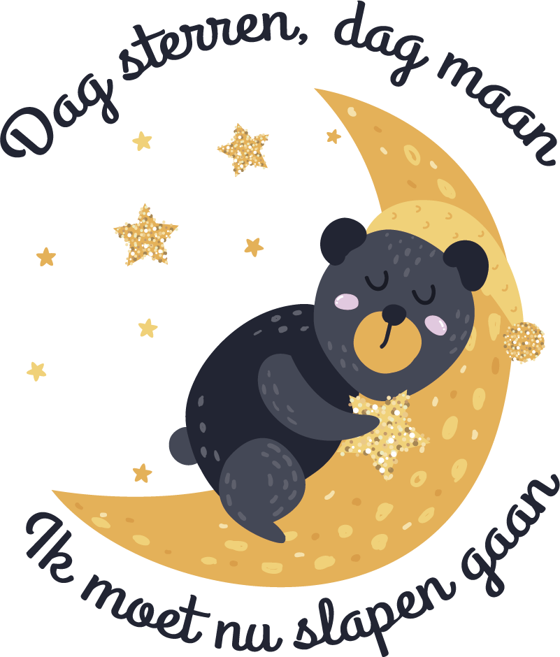 Muurstickers tekst dag sterren, dag maan tekst - TenStickers