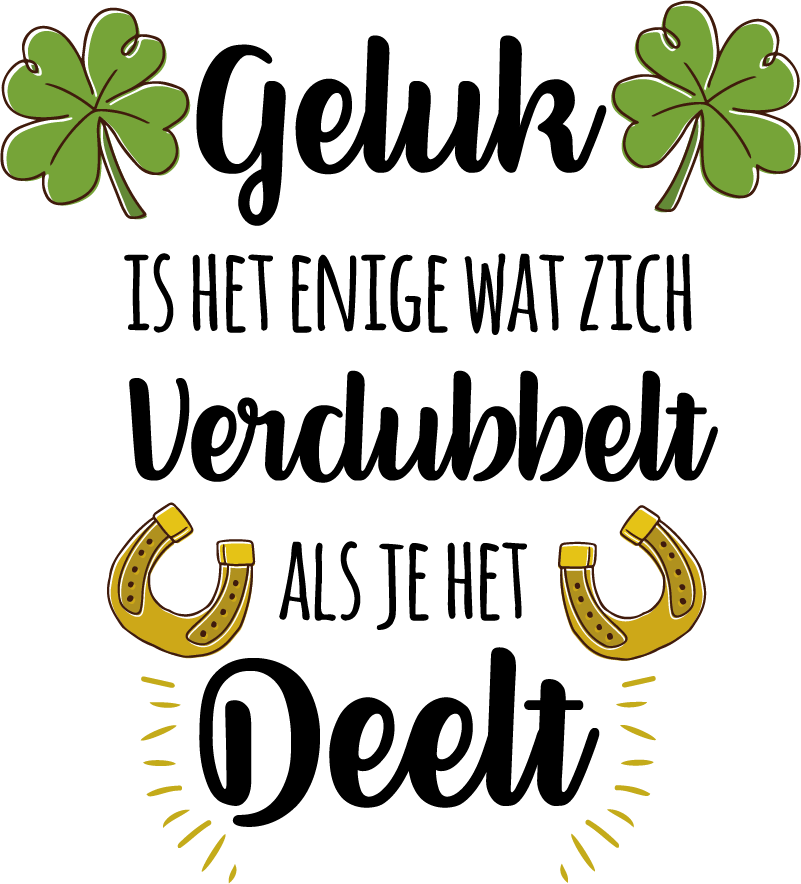 Tenstickers Muurstickers Motiverende Tekst Geluk tenstickers kopen in de aanbieding