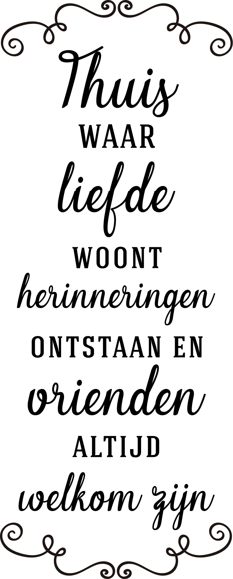 Muurstickers tekst Thuis waar liefde leeft - TenStickers