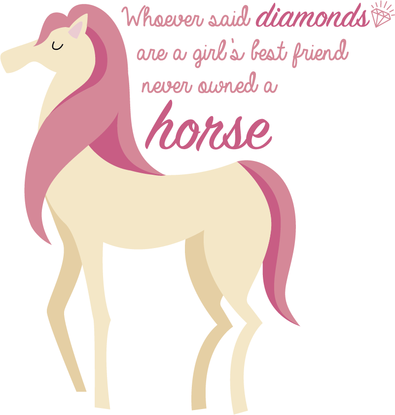 Diamonds Horses popular saying wall decal - TenStickers
