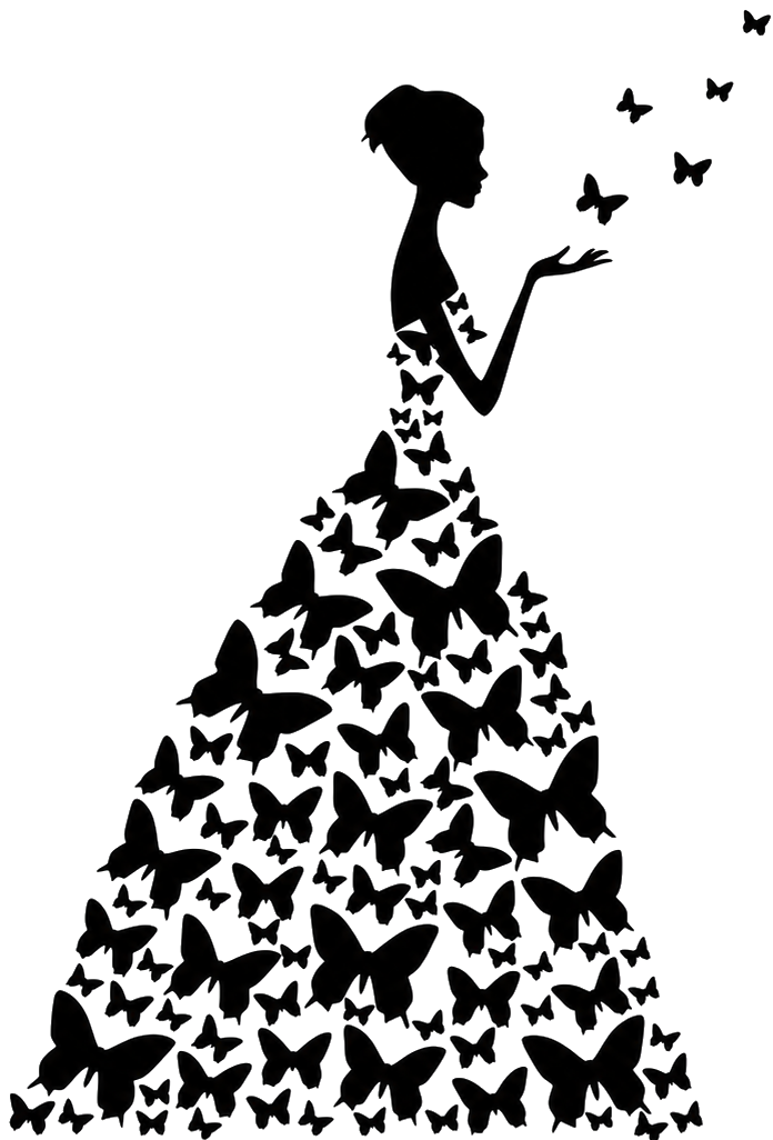 Sticker mural chambre femme papillon élégante - TenStickers