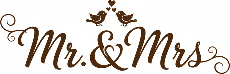 Sticker mural chambre romantique monsieur et madame - TenStickers