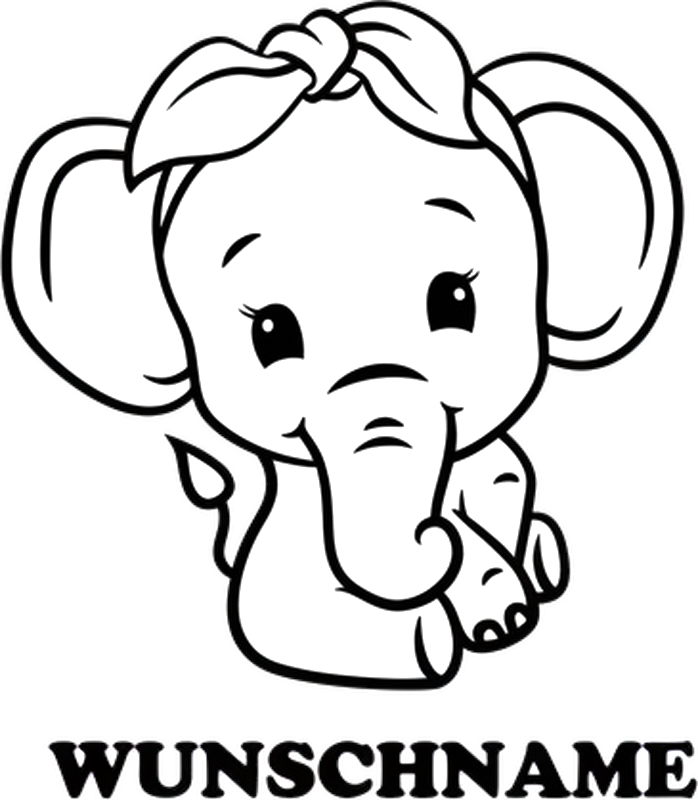 Autoaufkleber kleiner elefant namenscharakter - TenStickers