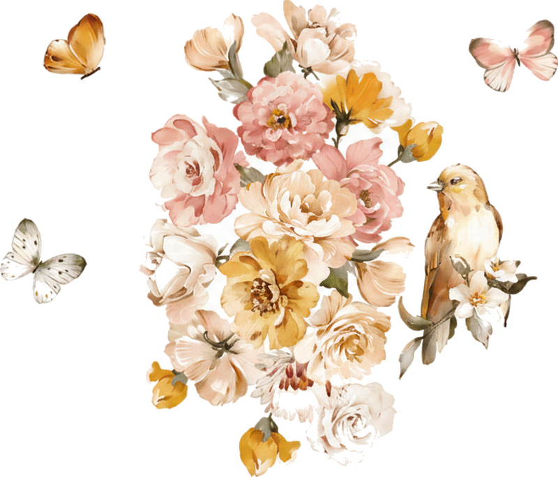 Sticker fleur un bouquet de fleurs subtils - TenStickers