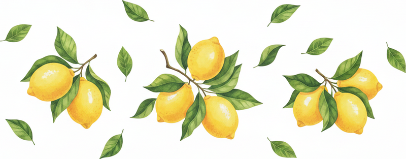 Sticker fleur collection citron - TenStickers