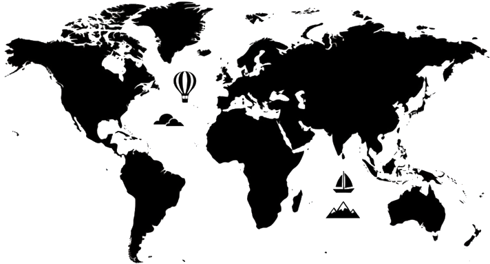 Sticker carte du monde design de voyage minimaliste - TenStickers