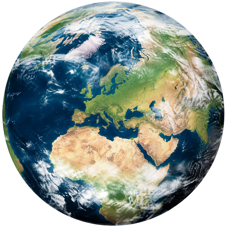 Sticker carte du monde vue satellite continentale - TenStickers
