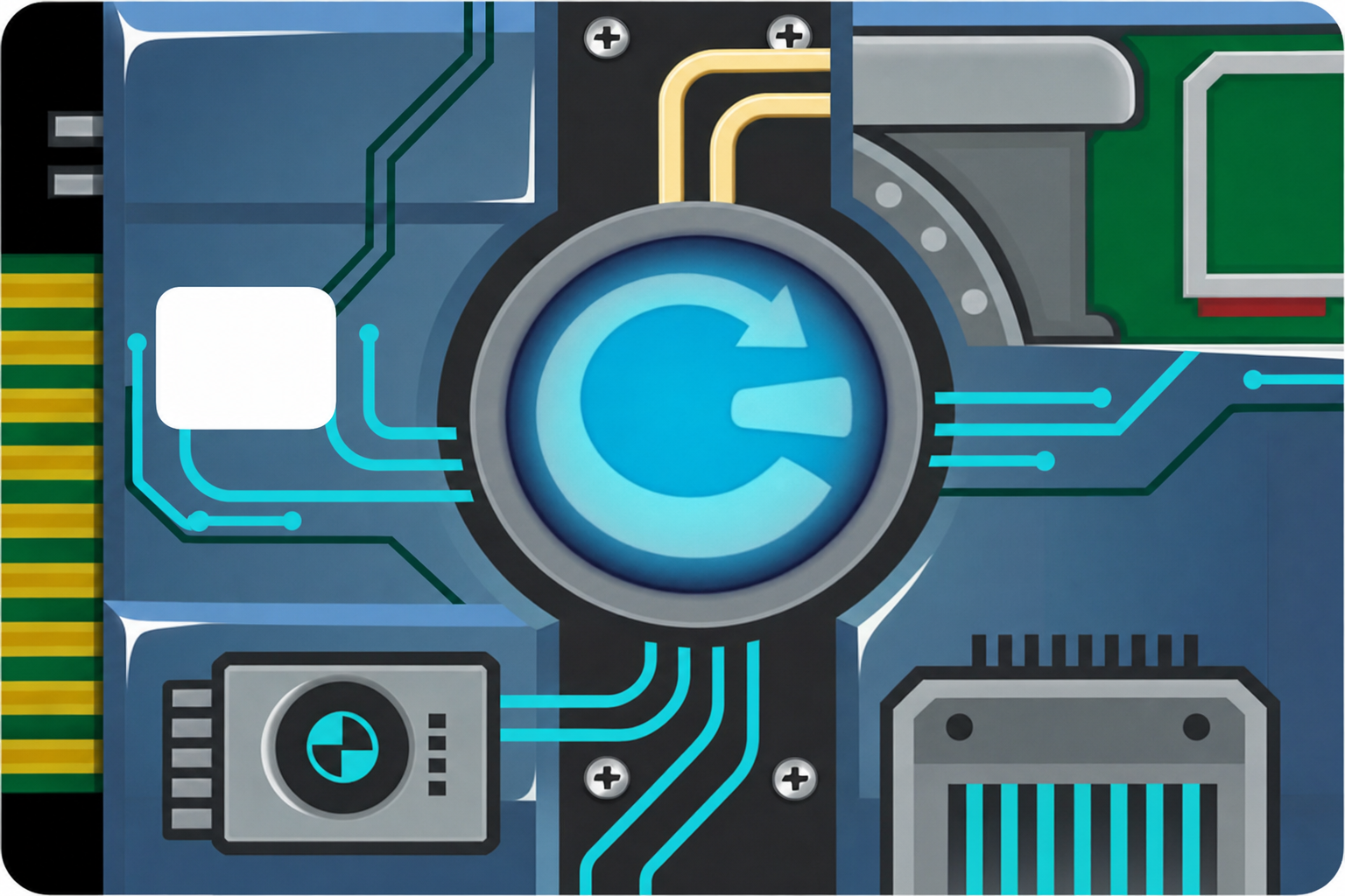 Adesivo carta di credito microchip futuristico tono freddo - TenStickers