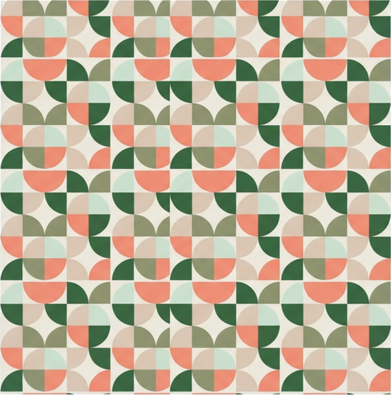 Tile sticker orange red geometric patterns - TenStickers
