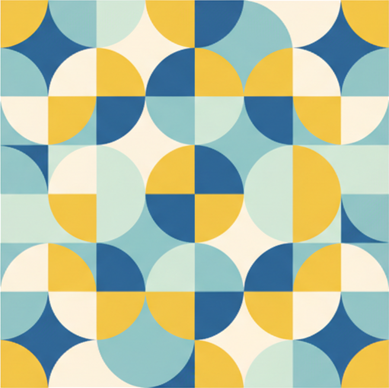 Fliesenaufkleber gelb blaue geometrische muster - TenStickers