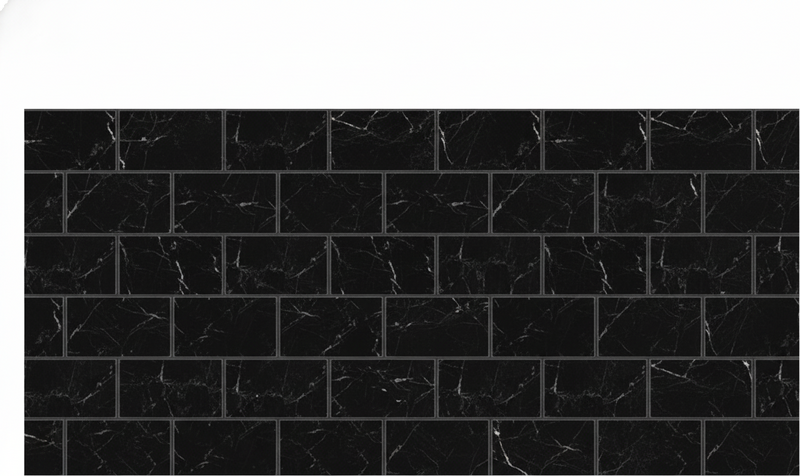 Azulejo adhesivo efecto mármol negro sutil - TenVinilo