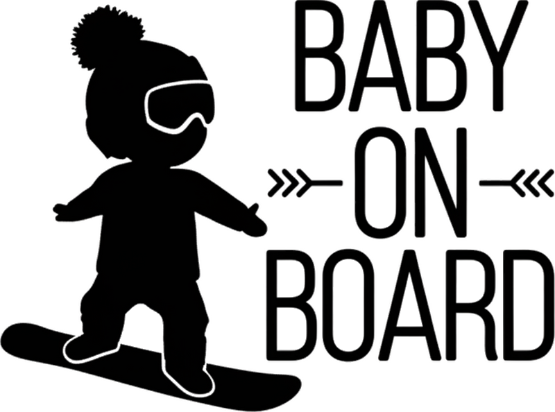 Sticker voiture bébé snowboarder vinyle avis - TenStickers