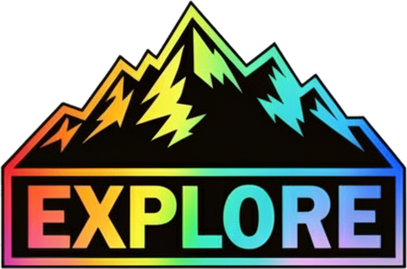 Car sticker colourful mountain artwork - TenStickers